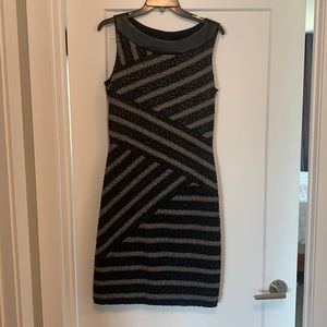Joseph Ribkoff sleeveless black and grey knee length dress
